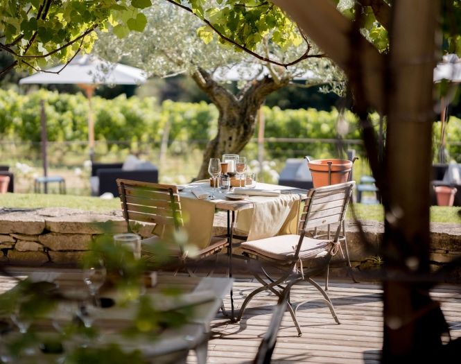 les-vignes-et-son-jardin traditional restaurant in Gargas, 5 star luxury hotel coquillade provence in Luberon